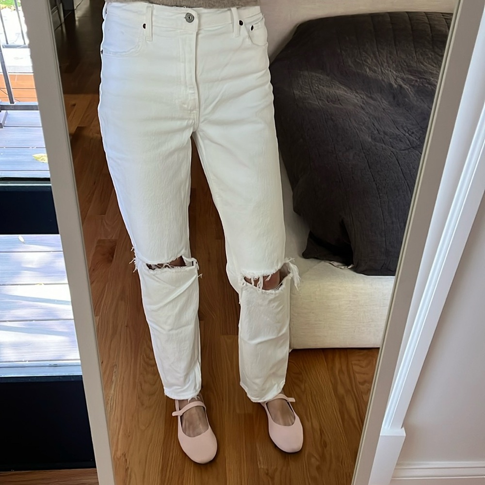 Abercrombie The 90s Ultra High Rise jeans, white, 28/6 Long
